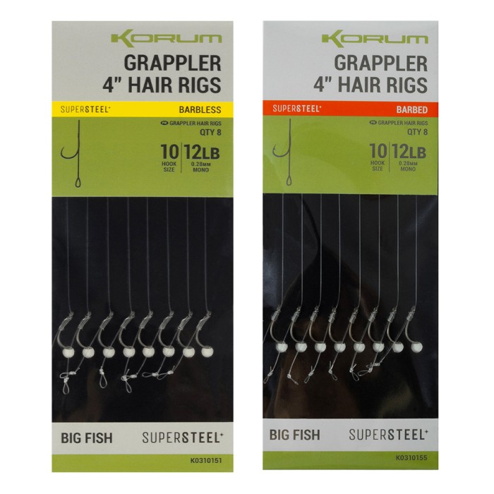 Korum Fishing Grappler Hair Rigs 4 Inch
