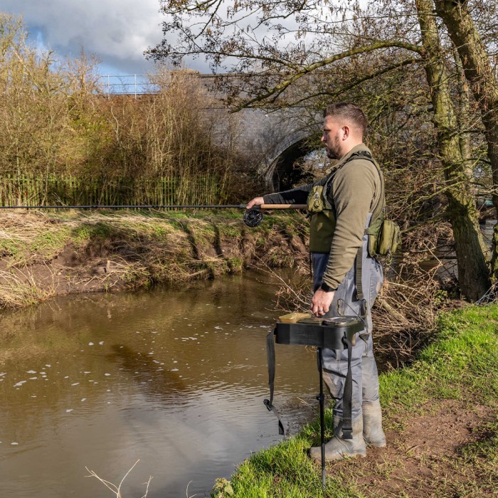 Korum Glide Stealthmode Centrepin Reel In Use