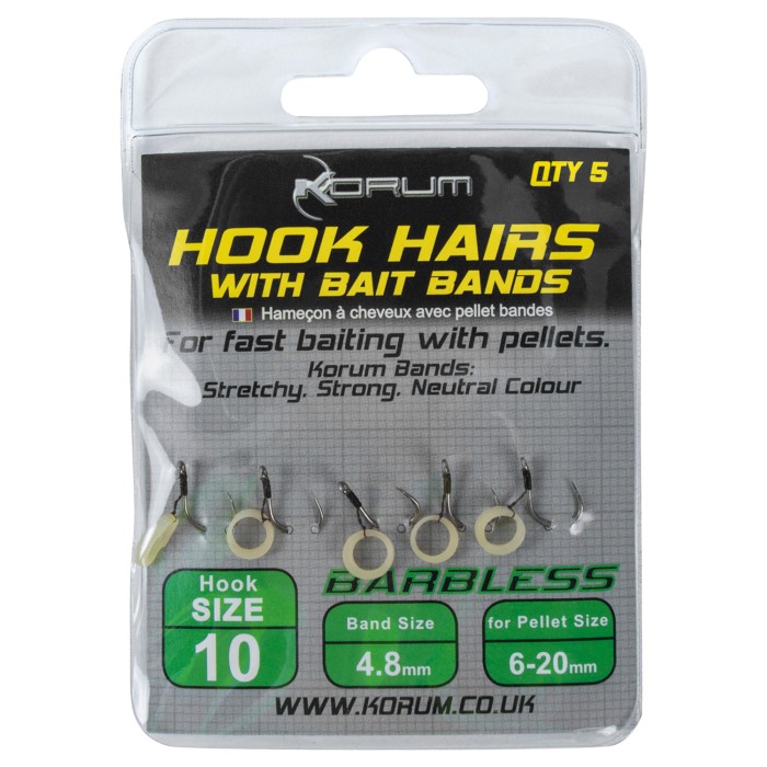 Korum Hook Hairs With Bait Bands Packaging