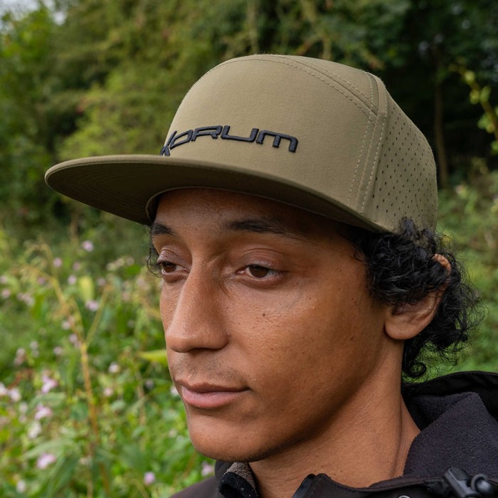 Korum Performance Hat - Olive In Use 1