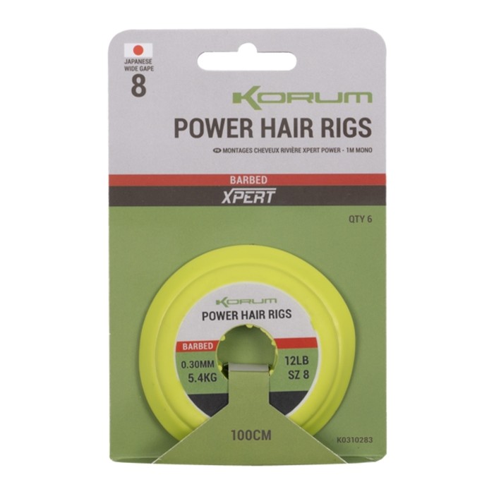 Korum Power Hair Rigs 1m - Barbed
