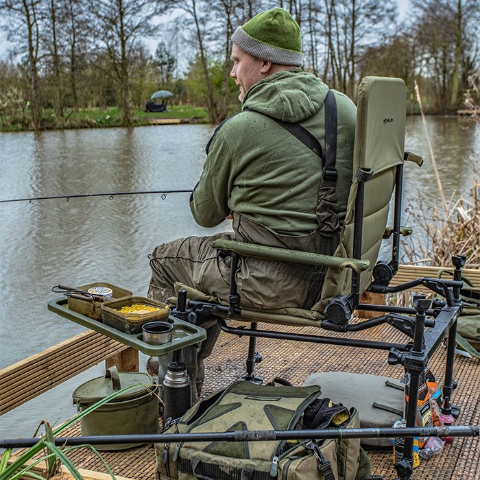 Korum S23 Accessory Fishing Chair Deluxe In Use 1