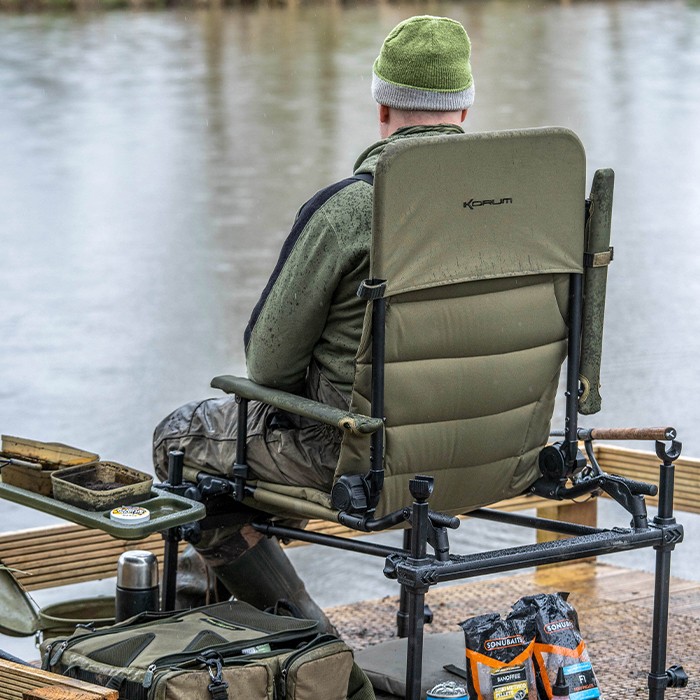 Korum S23 Accessory Fishing Chair Deluxe In Use 2