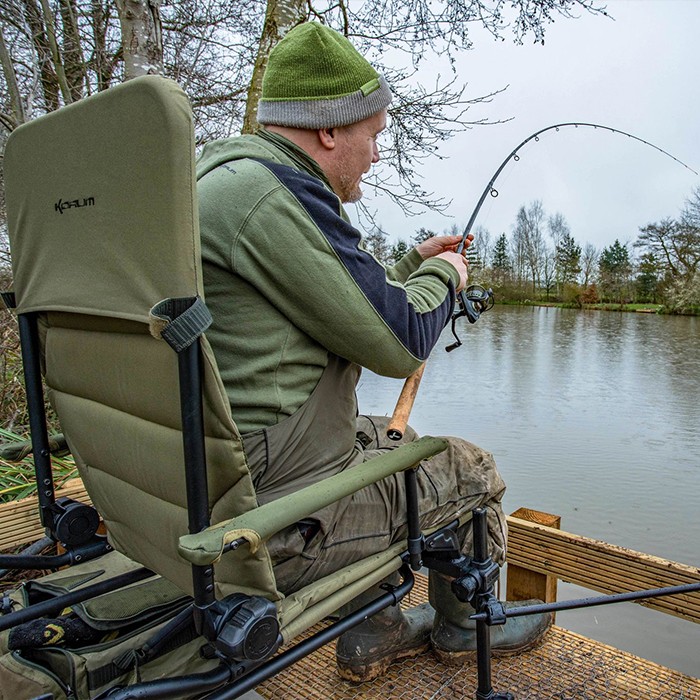 Korum S23 Accessory Fishing Chair Deluxe In Use 4