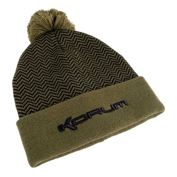 Korum Thermal Black/Olive Beanie Hat
