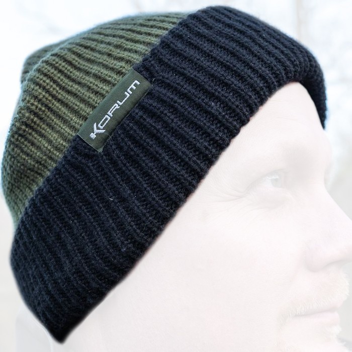 Korum Waterproof Thermal Beanie Fishing Hat In Use