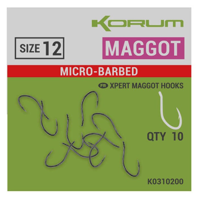 Korum Xpert Maggot Hooks Micro Barbed