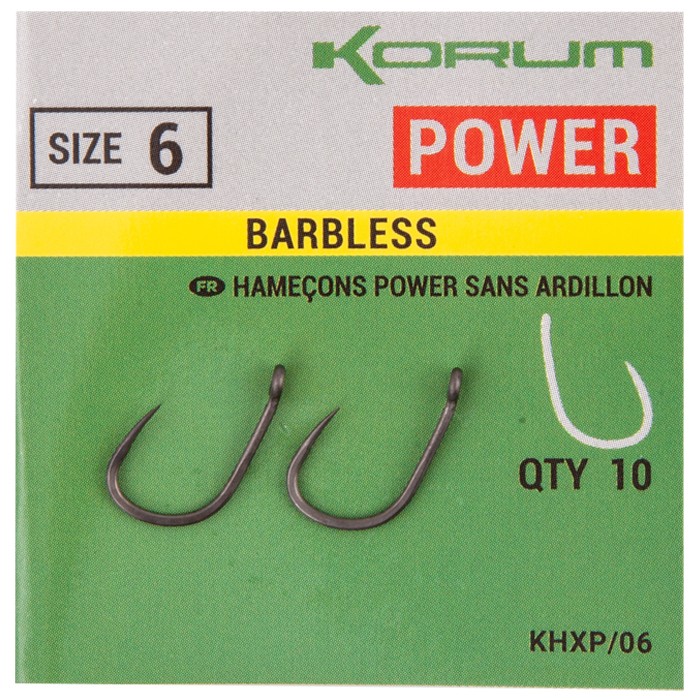Korum Xpert Power Barbless Fishing Hook Size 6