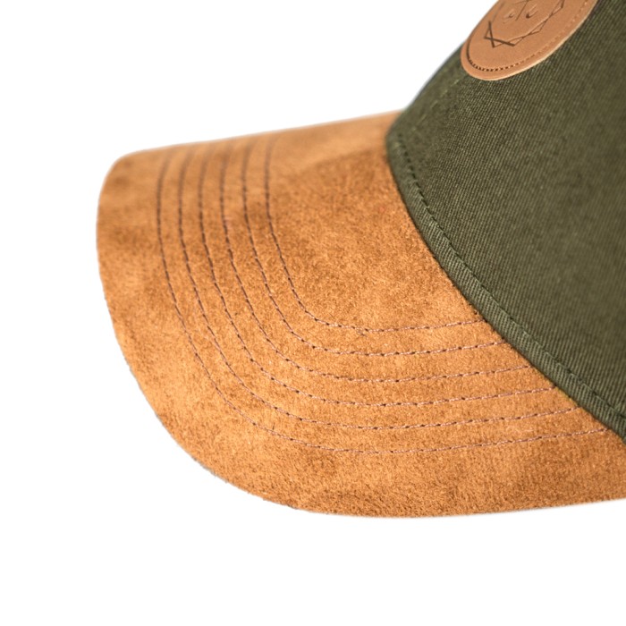 Kumu 6 Panel Fuse Green Brown Fishing Cap Close Up 2