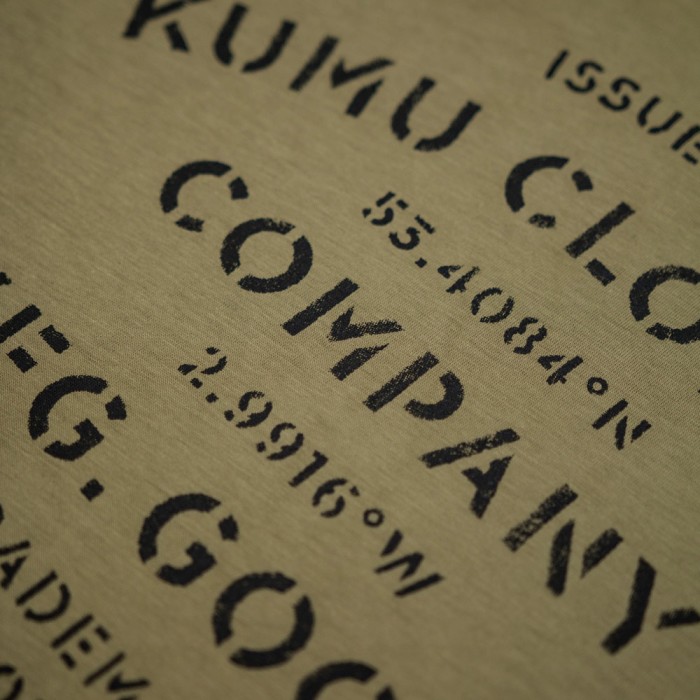 Kumu Origins Khaki Fishing T-Shirt Close Up 1