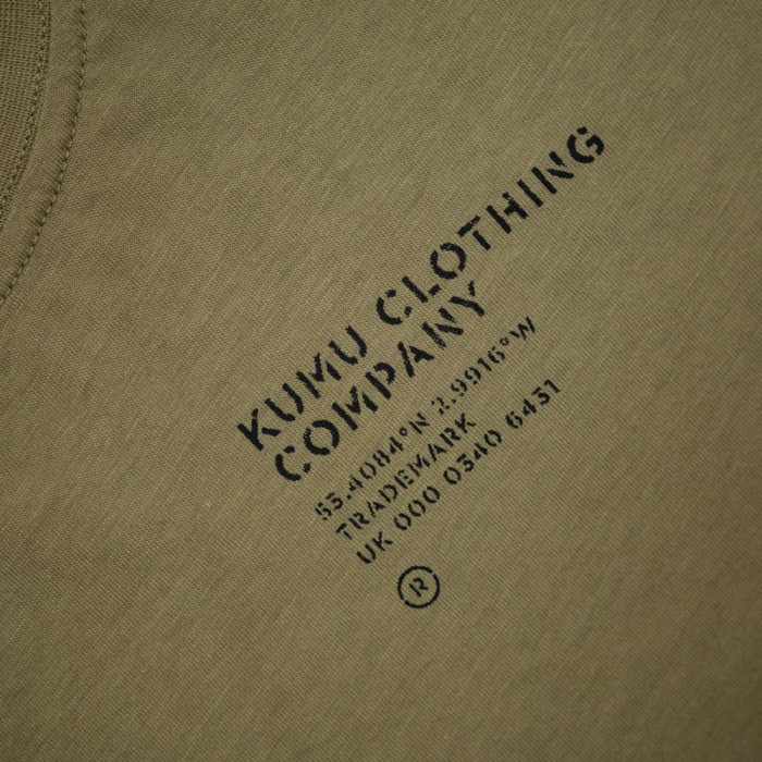 Kumu Origins Khaki Fishing T-Shirt Close Up 2
