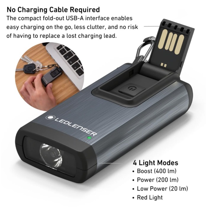 LED Lenser K6R Rechargeable Keyring Torch 1