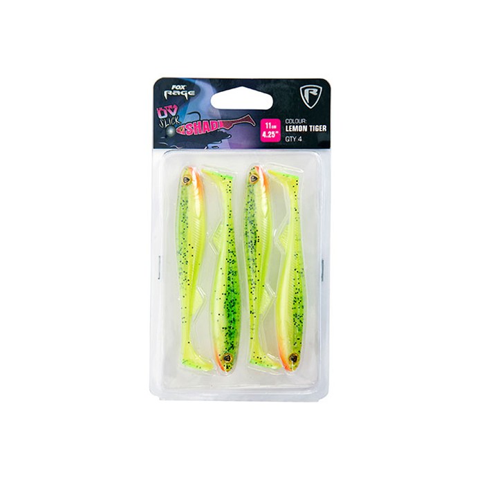 Fox Rage Slick Shad Ultra UV Lures 11cm Lemon Tiger