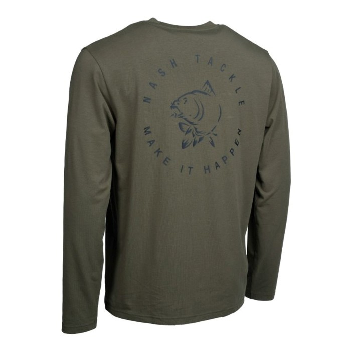 Nash Make It Happen Carp Logo Long Sleeve T-Shirt - Green