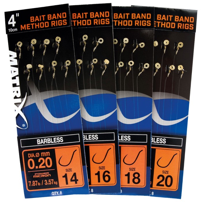 Matrix 4'' Bait Band Method Rigs Barbless
