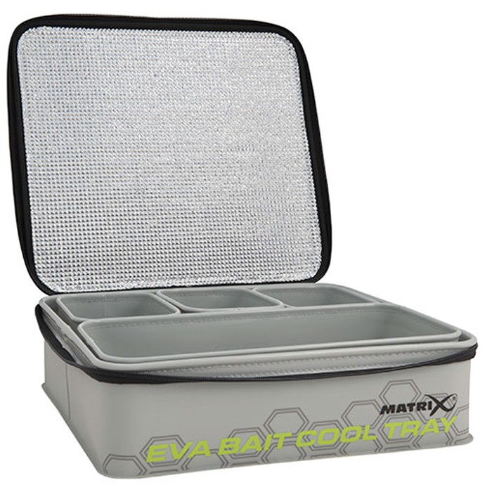 Matrix EVA Fishing Bait Cooler Tray Light Grey Inc 4 Tubs 2