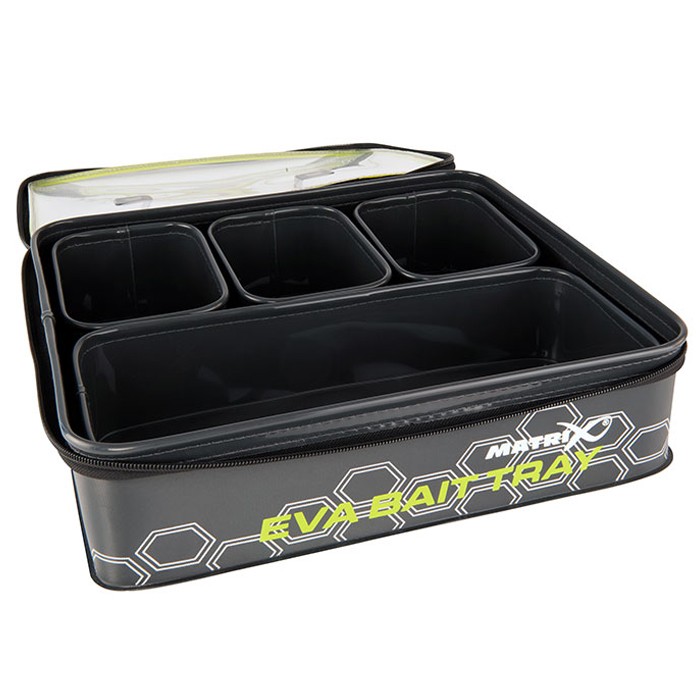 Matrix EVA Fishing Bait Tray Inc 4 Tubs Open
