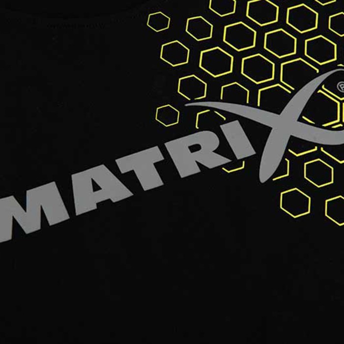 Matrix Hex Print Black T-Shirt Close Up 2