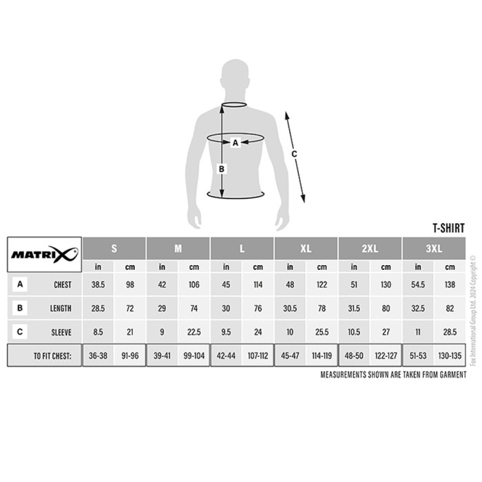 Matrix Hex Print Black T-Shirt Size Guide