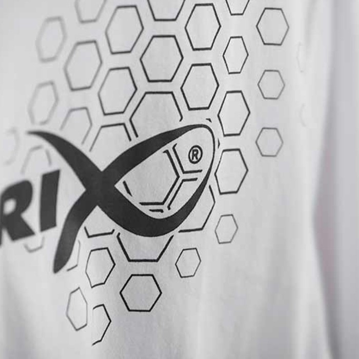 Matrix Hex Print White T-Shirt Close Up 2