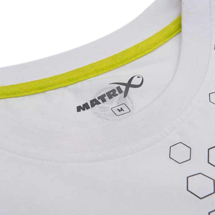 Matrix Hex Print White T-Shirt Close Up 5