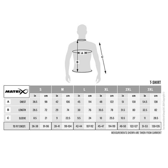 Matrix Hex Print White T-Shirt Size Guide