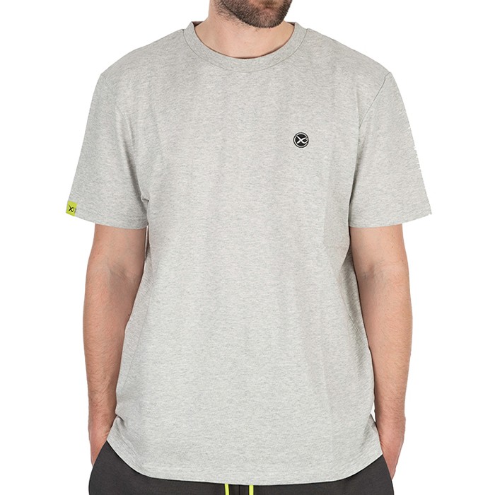 Matrix Large Logo Marl Grey / Lime Fishing T-Shirt Front