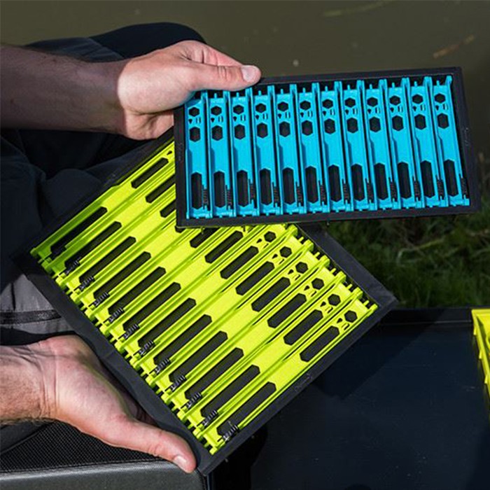 Matrix Loaded Pole Winder Fishing Trays Blue And Yellow 1