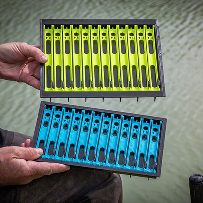 Matrix Loaded Pole Winder Fishing Trays Blue And Yellow 2