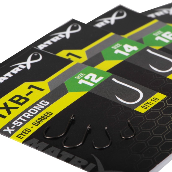 Matrix MXB-1 X-Strong Eyed Barbed Hooks 1