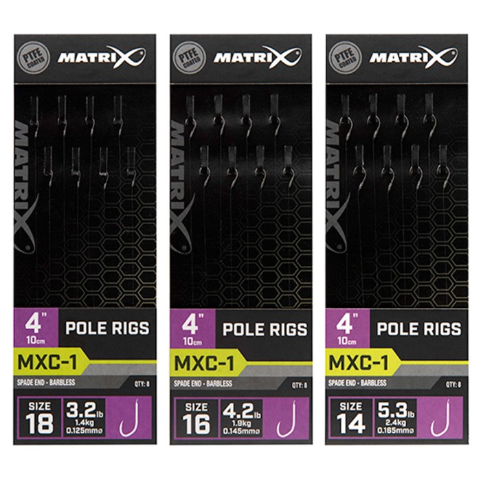Matrix MXC-1 Pole Fishing Rig Sizes