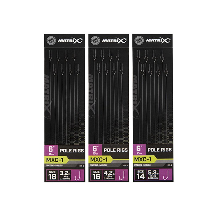 Matrix MXC-1 Spade End Barbless Pole Rigs 15cm