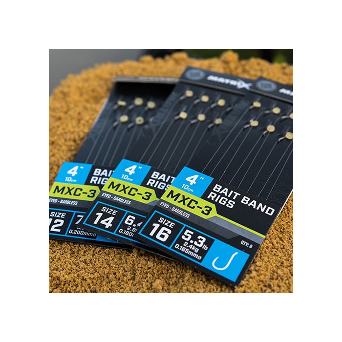 Matrix MXC-3 Eyed Barbless Bait Band Rigs 10cm 1