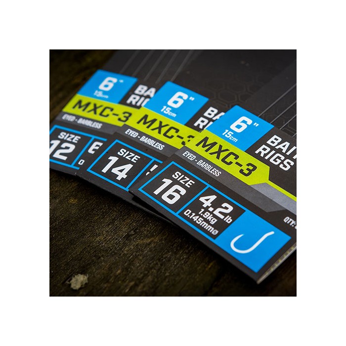 Matrix MXC-3 Eyed Barbless Bait Band Rigs 15cm 1