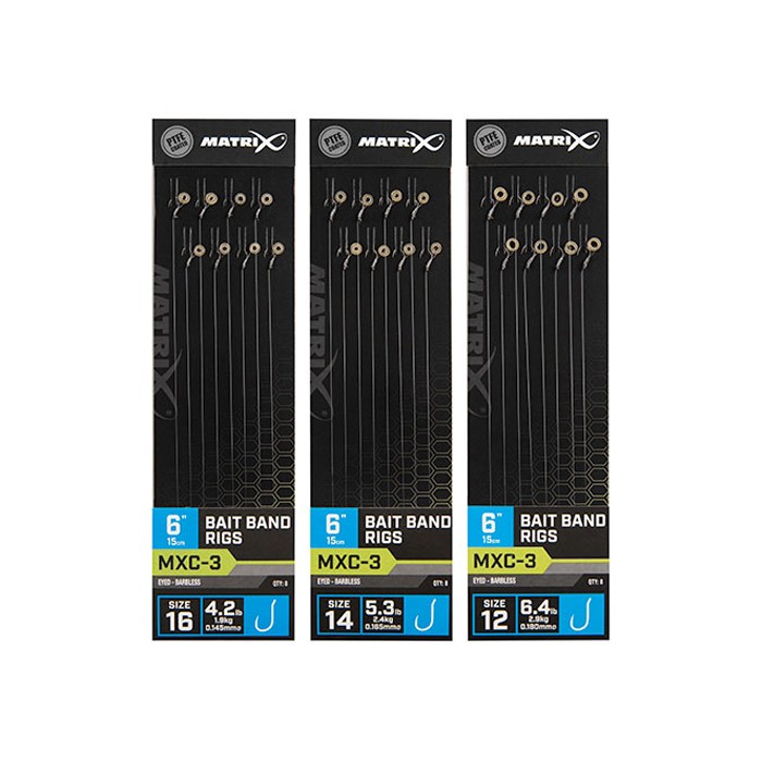 Matrix MXC-3 Eyed Barbless Bait Band Rigs 15cm