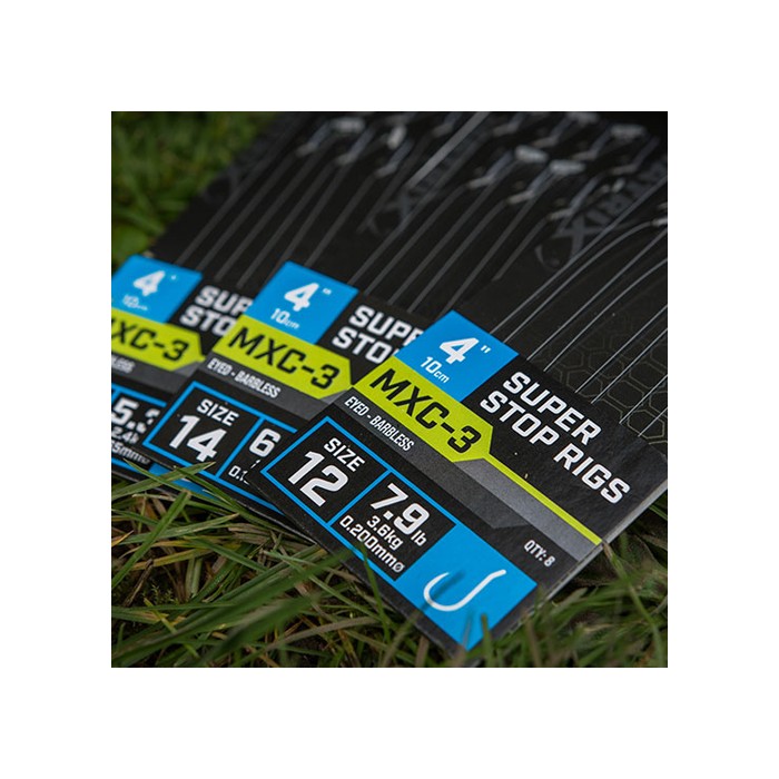 Matrix MXC-3 Eyed Barbless Super Stop Rigs 10cm 3