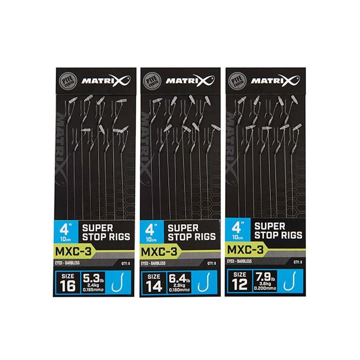 Matrix MXC-3 Eyed Barbless Super Stop Rigs 10cm