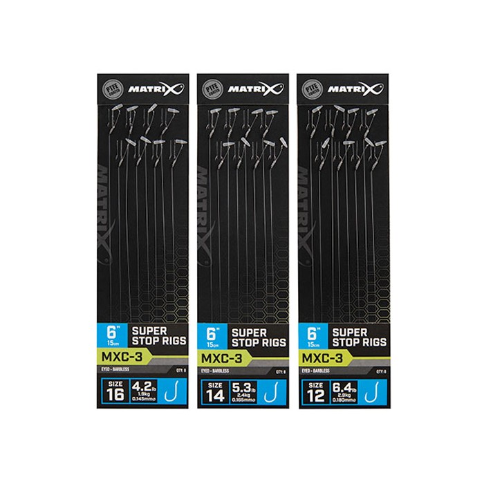 Matrix MXC-3 Eyed Barbless Super Stop Rigs 15cm