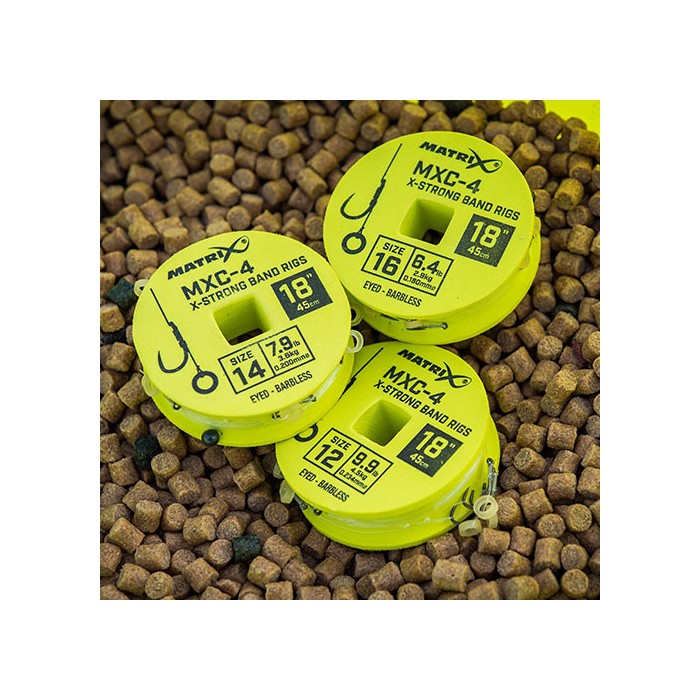 Matrix MXC-4 Eyed Barbless X-Strong Bait Band Rigs 45cm 1