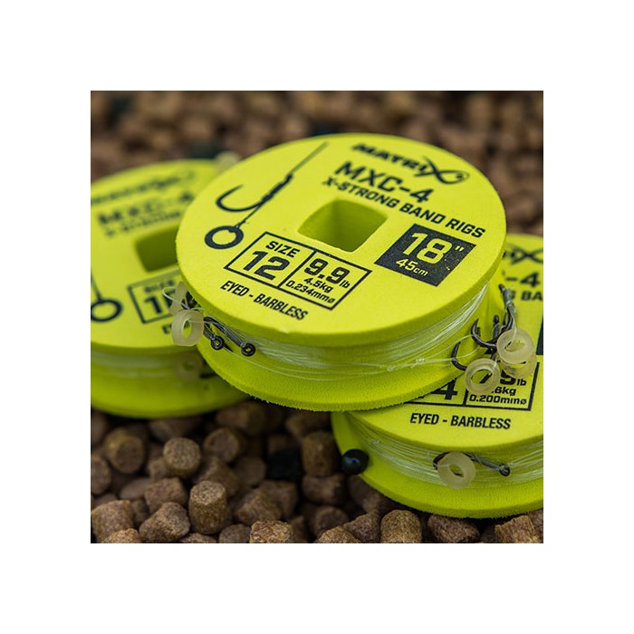 Matrix MXC-4 Eyed Barbless X-Strong Bait Band Rigs 45cm 3