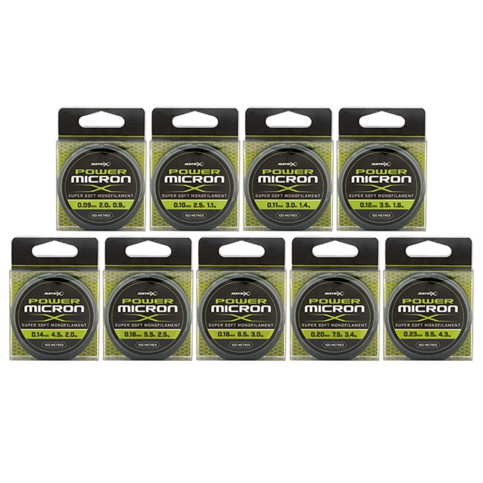 Matrix Power Micron X Super Soft Mono 100m Size Ranges