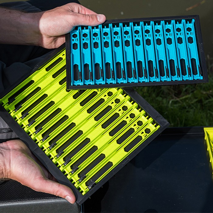 Matrix Shallow Drawer Winder Fishing Tray Light Blue & Lime 2