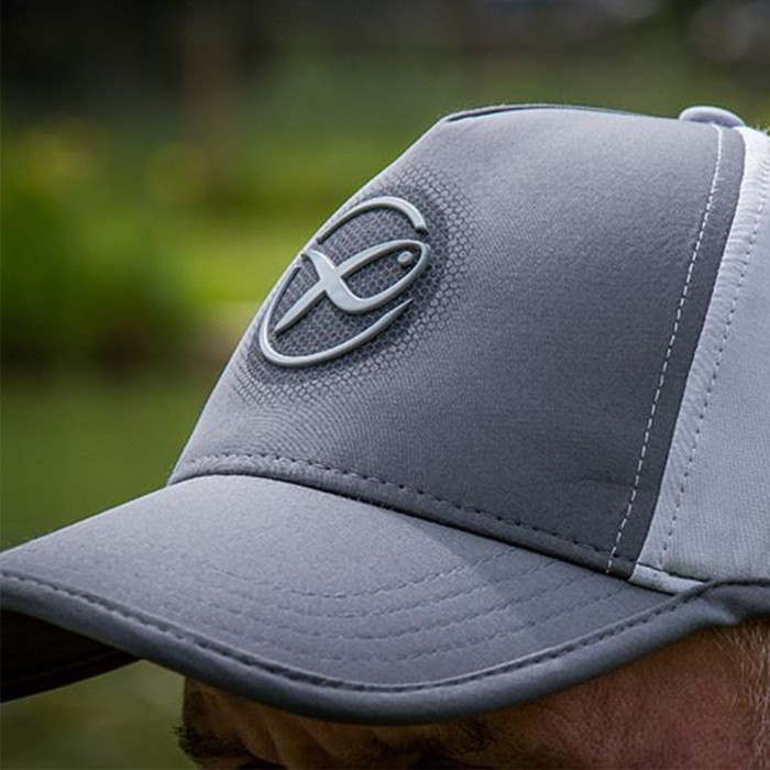 Matrix Surefit Grey Baseball Fishing Cap Close Up In Use 1