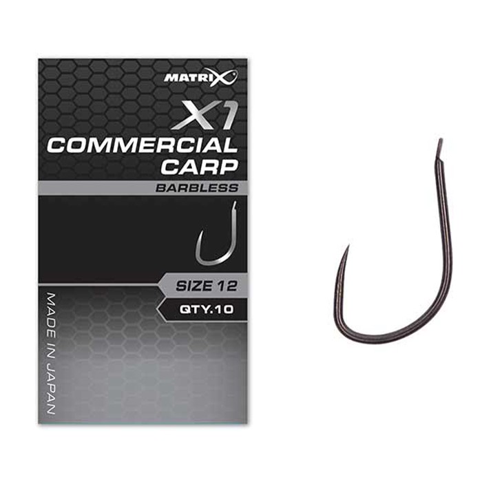 Matrix X1 Commercial Carp Hooks - Barbless