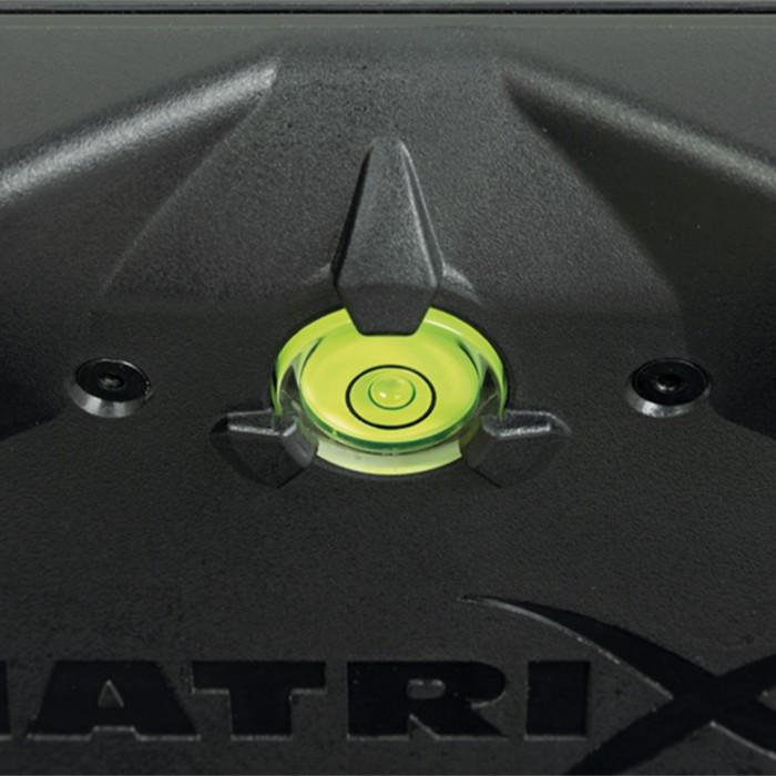 Matrix XR36 Pro Lime Fishing Seatbox Close Up Spirit Level