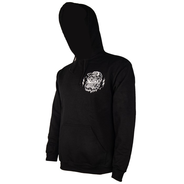 Monkey Climber Ape Hoodie Black Hood Up