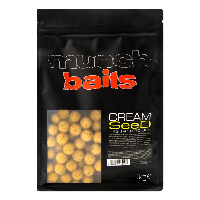 Munch Baits Cream Seed Boilies 1Kg 14mm