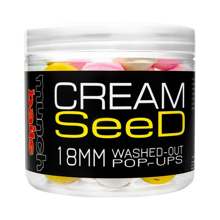 Munch Baits Cream Seed Washed Out Pop Ups 18mm