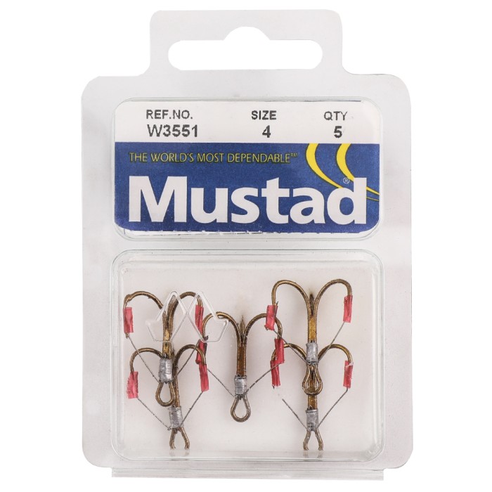 Mustad W3551 Weedless Treble Hooks