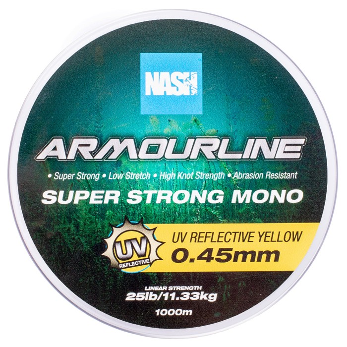 Nash Armourline Super Strong UV Yellow Mono 1000m 0.45mm